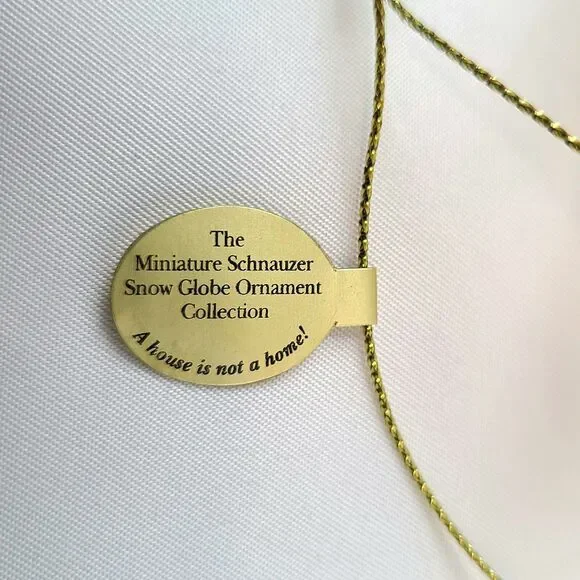 Danbury Mint Christmas Miniature Schnauzer Mini Snow Globe Ornament Dog House - Picture 5 of 11